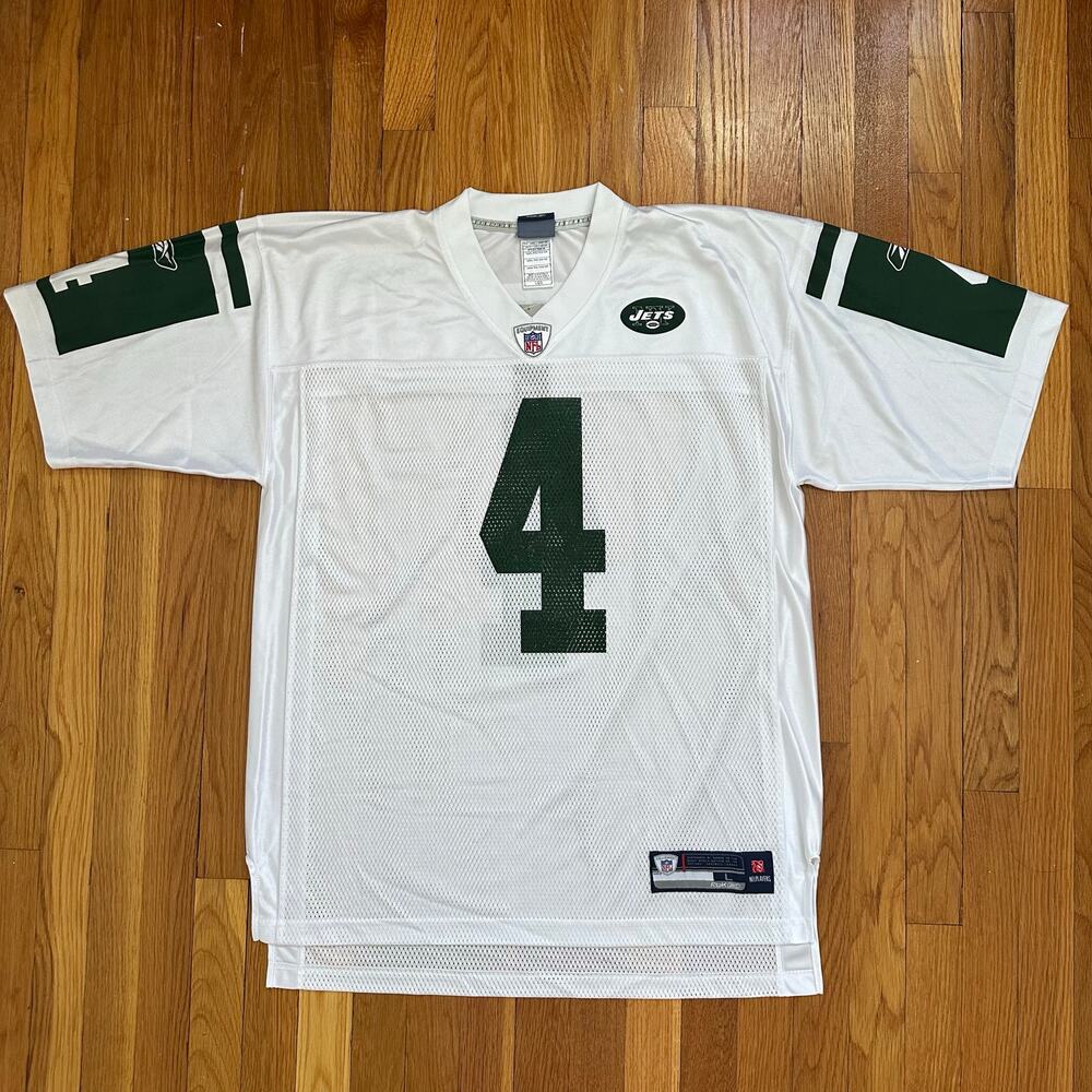 New York Jets Brett Favre #4 Jersey Men's L White Reebok On-Field NWT